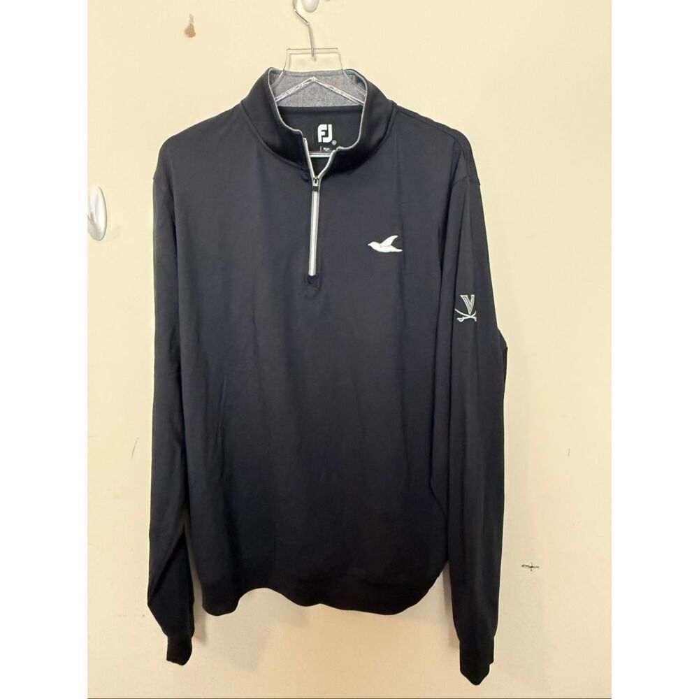 FootJoy Black Quarter Zip Pullover Men’s XL Performance Stretch Golf UVA Virgini